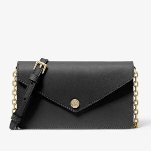 Brand-new MK Small Saffiano Leather Envelope Crossbody Bag